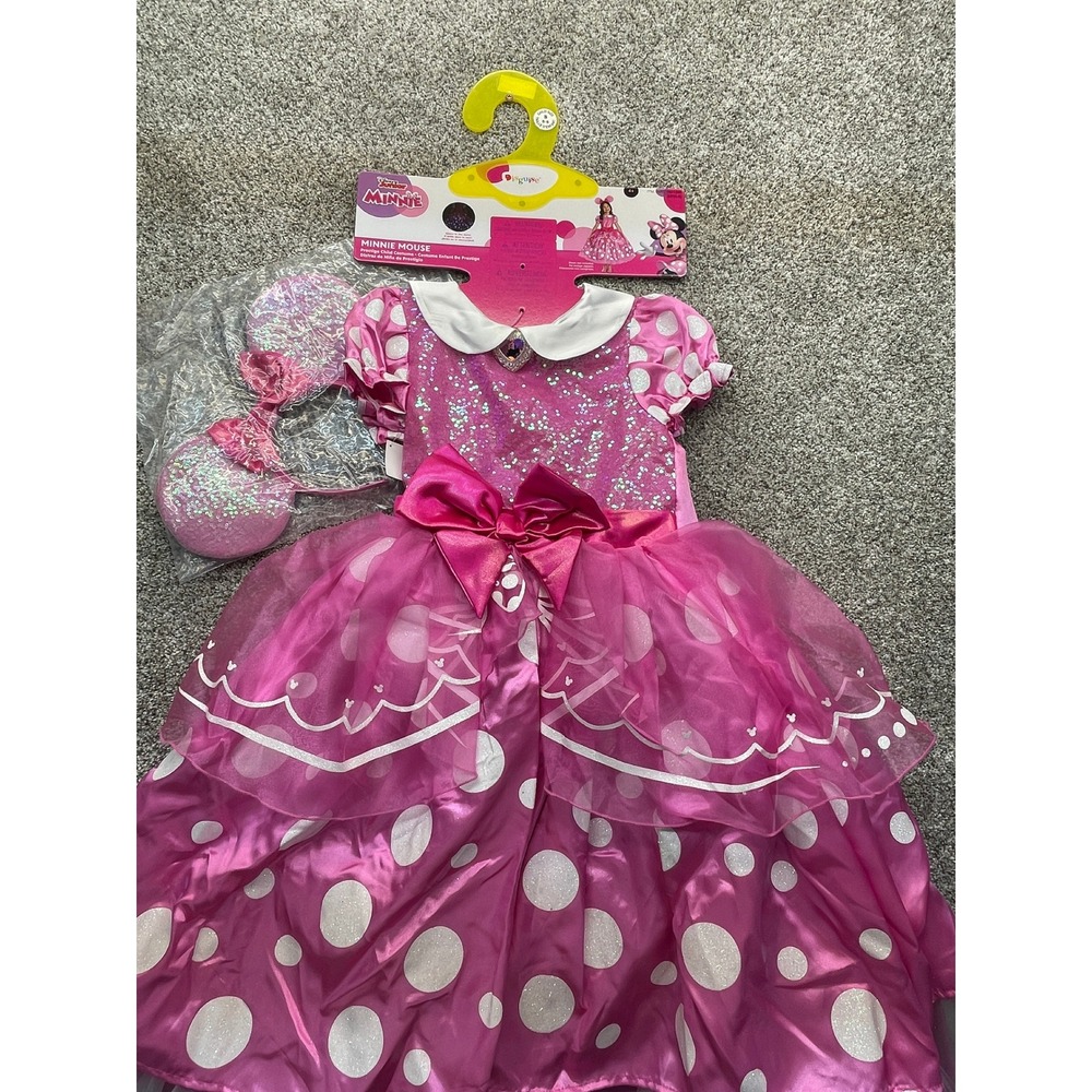 Disguise Minnie Mouse Prestige Costume Child S Pink NEW Glow In The Dark